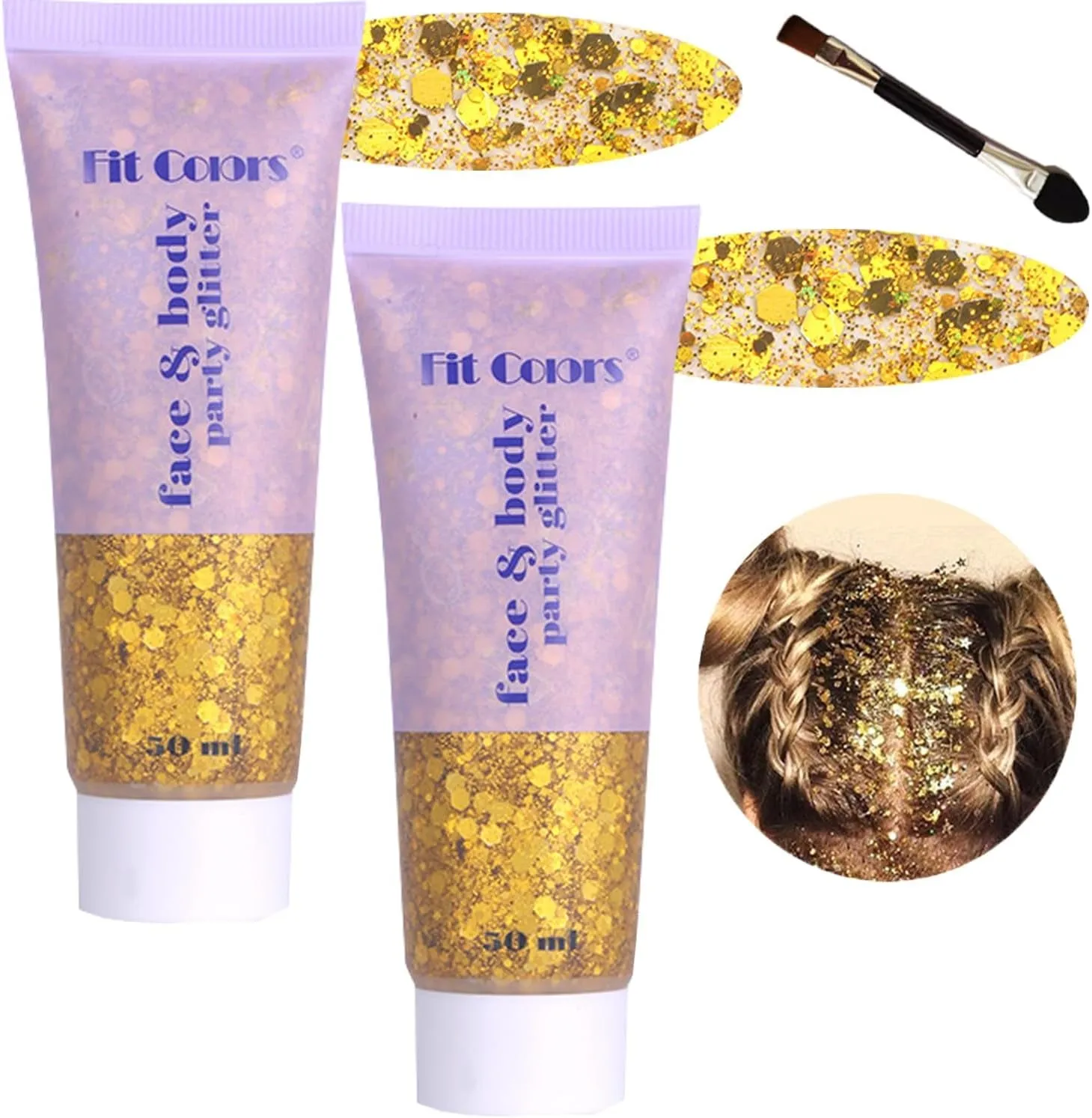 Body Face Chunky Glitter Gel: Pink White Silver Face Sparkles Glitter Gel Makeup for Singer Concerts Disco Festival Rave Accessories 150Ml Chunky Sequins Mermaid Face Body Hair Glitter Gel