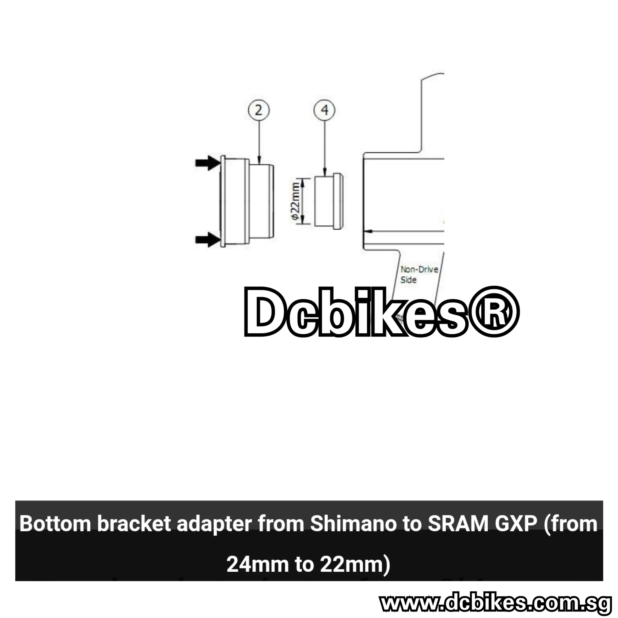 Bottom Bracket BB 24mm To 22mm GXP Conversion Adapter Shim