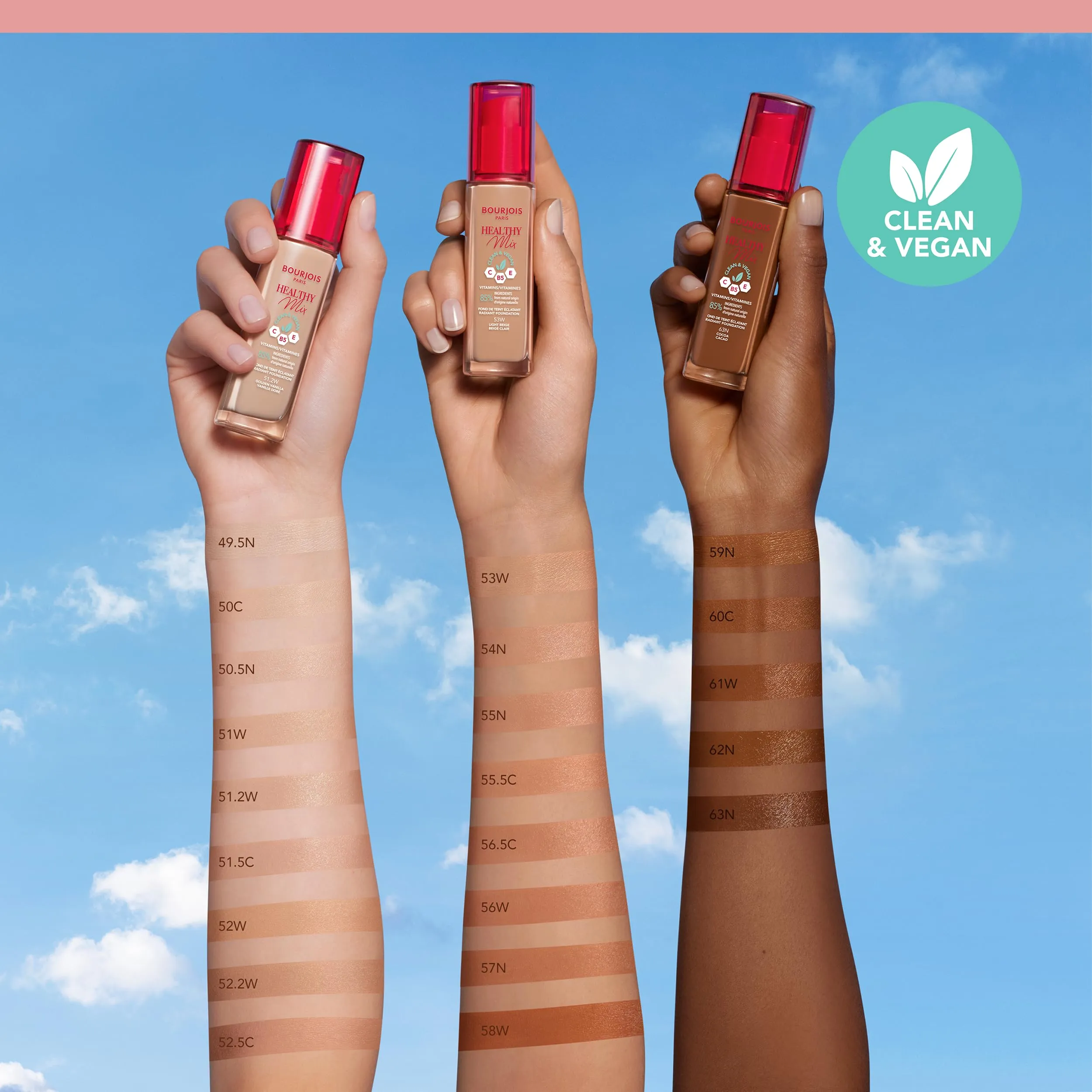 Bourjois healthy mix anti-fatigue foundations