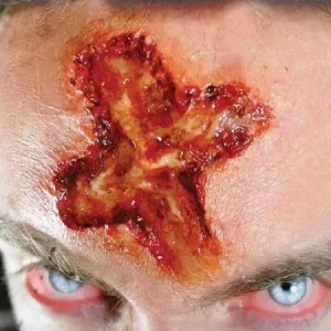 Branded Cross On Forehead 3D Makeup Halloween Horror Costume Transfer
