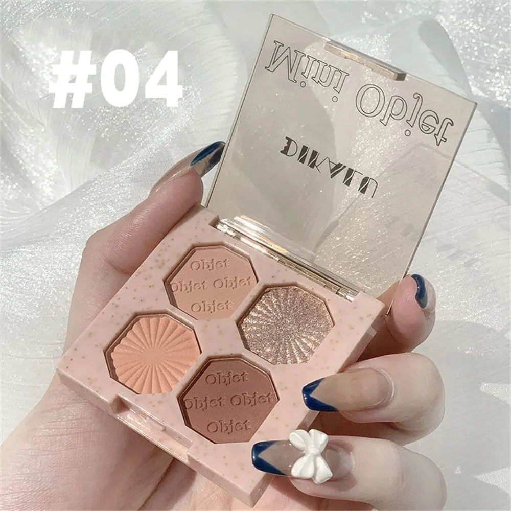 Brilliant gem four-color eye shadow pearlescent matte student daily earth tone parity make-up eye shadow palette