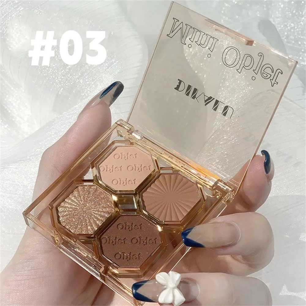 Brilliant gem four-color eye shadow pearlescent matte student daily earth tone parity make-up eye shadow palette