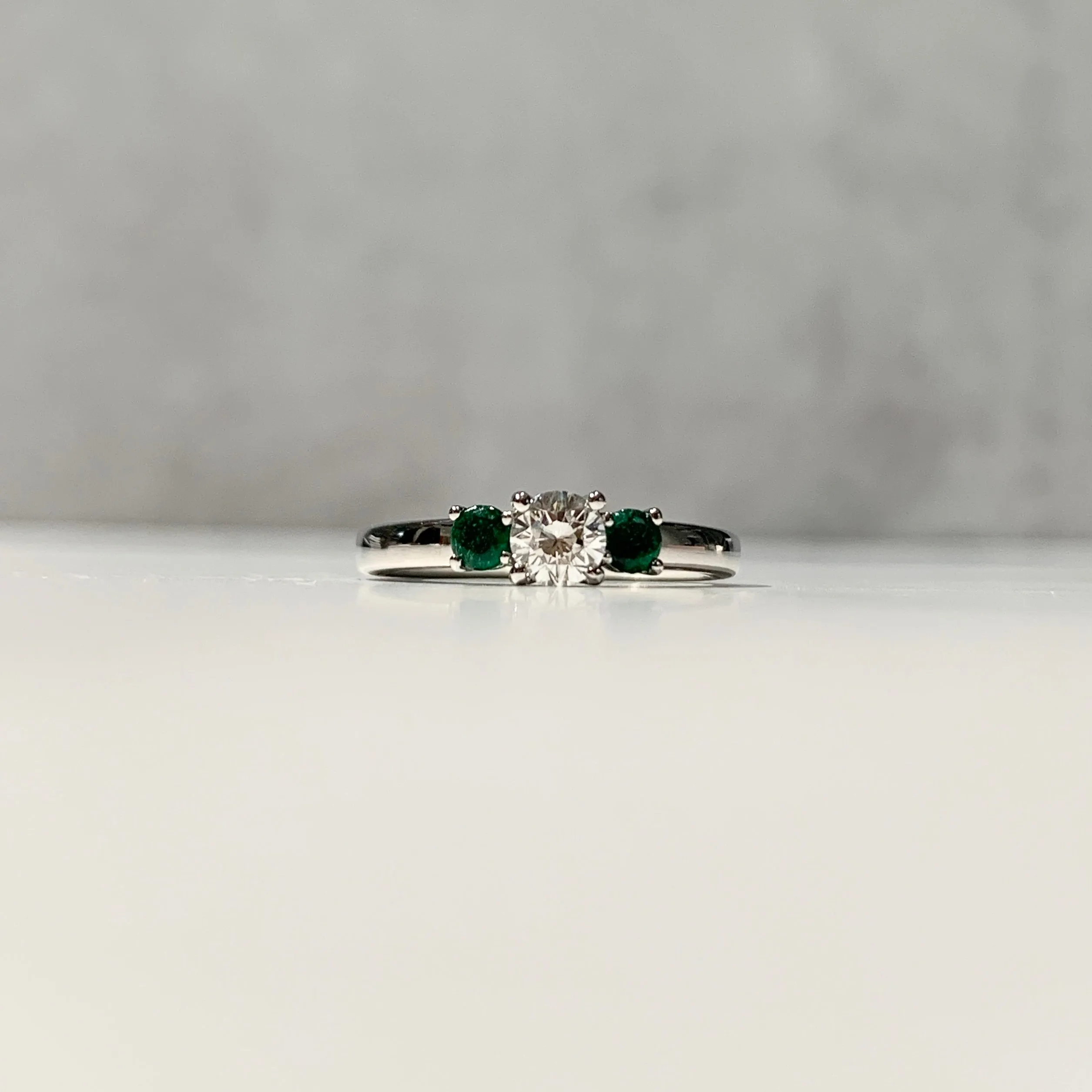 Brooke Three-Stone Accented Engagement Ring (Setting Only)