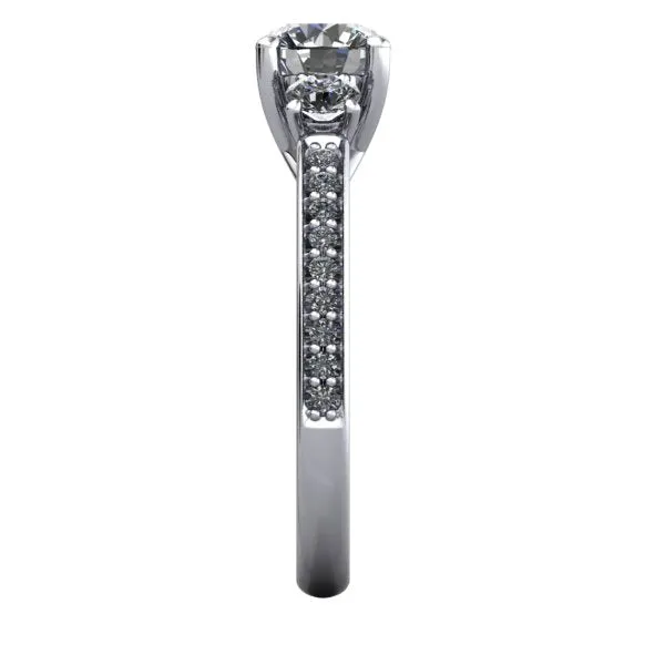Brooke Three-Stone Accented Engagement Ring (Setting Only)