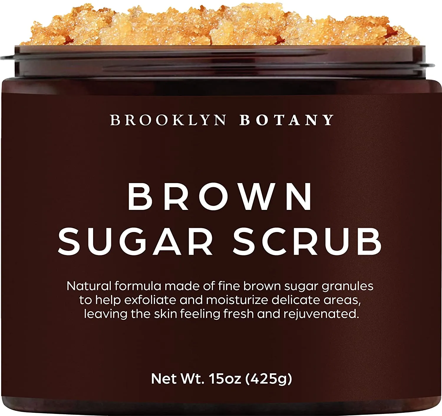 Brooklyn Botany Brown Sugar Body Scrub - Moisturizing and Exfoliating Body, Face, Hand, Foot Scrub - Fights Acne Scars, Stretch Marks, Fine Lines & Wrinkles, Great Gifts For Women & Men - 10.5 oz