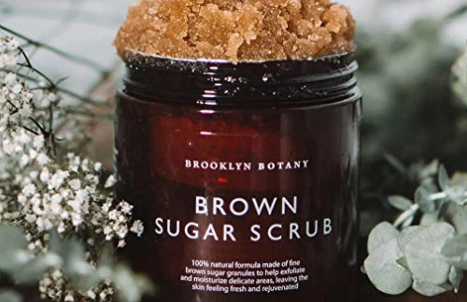 Brooklyn Botany Brown Sugar Body Scrub - Moisturizing and Exfoliating Body, Face, Hand, Foot Scrub - Fights Acne Scars, Stretch Marks, Fine Lines & Wrinkles, Great Gifts For Women & Men - 10.5 oz