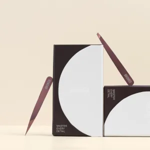 Browed - Chocolate Slanted   Point Tip Tweezers Set