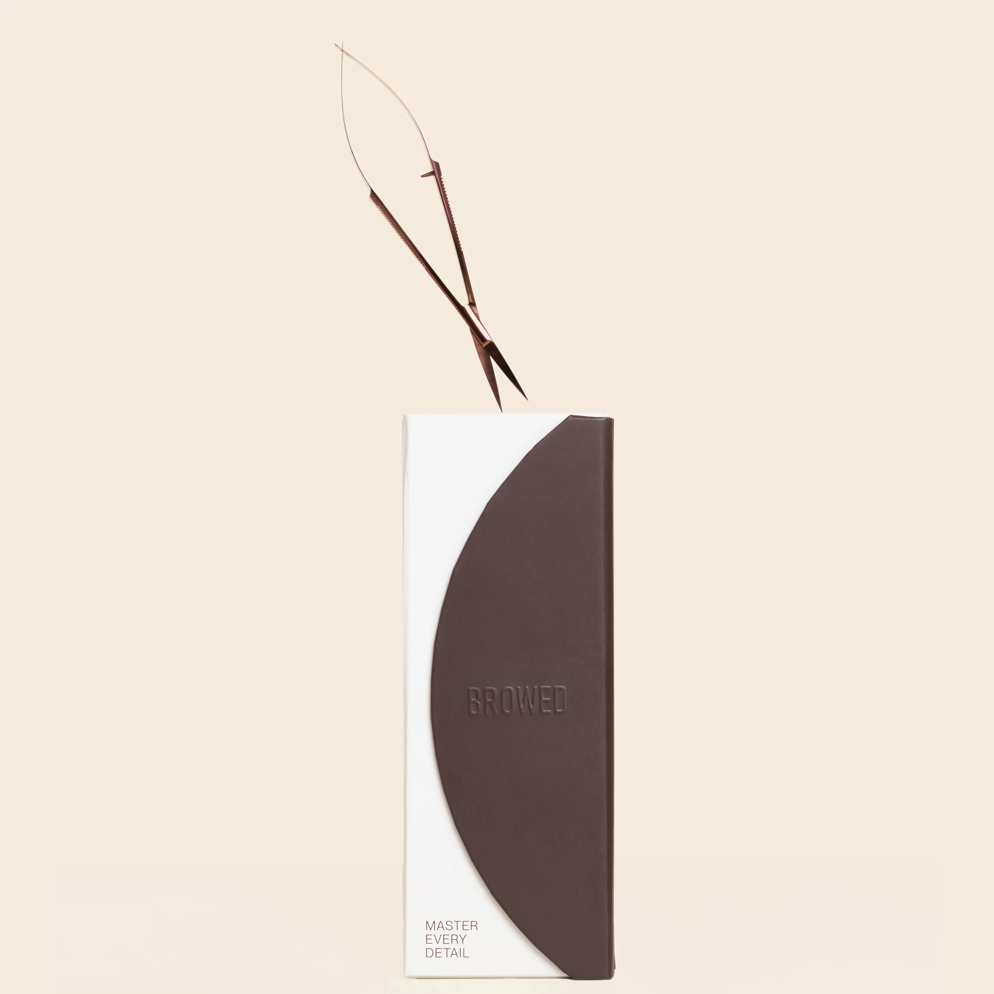 Browed - Chocolate Slanted, Point Tweezers   Scissors Set