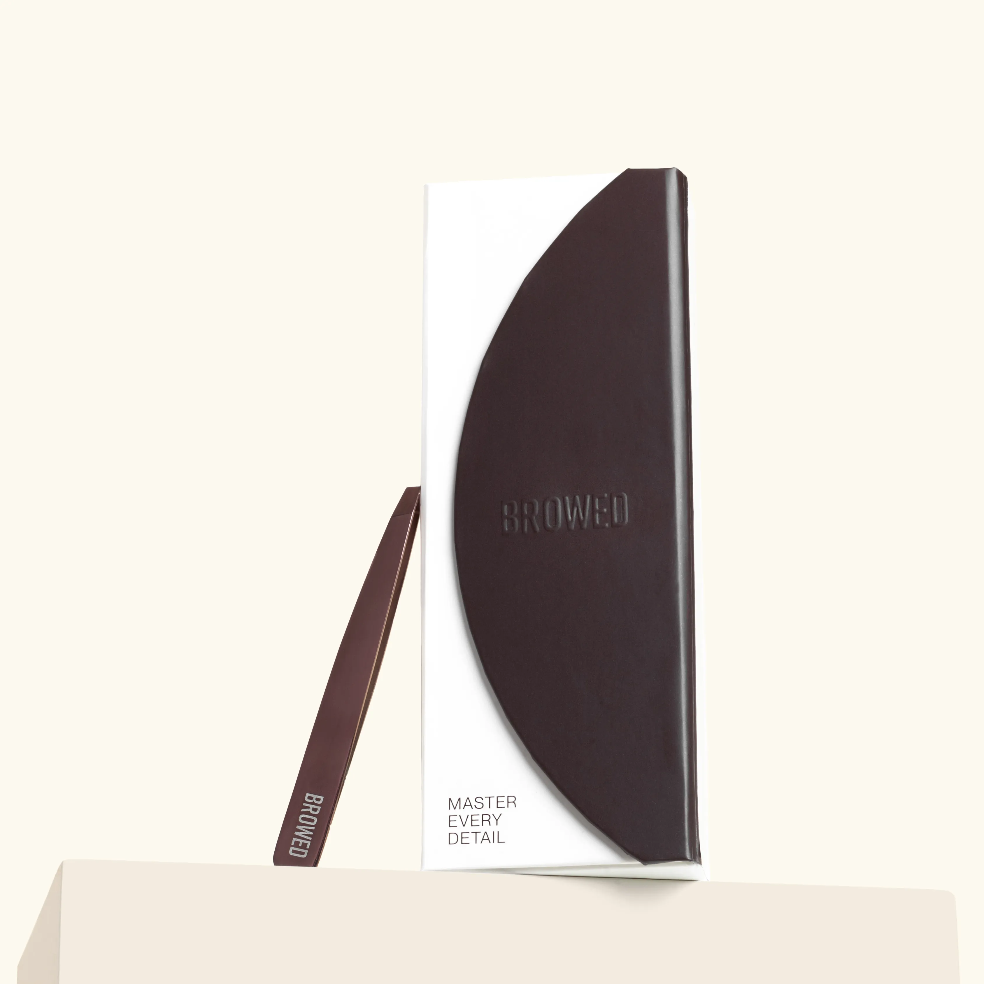 Browed - Chocolate Slanted, Point Tweezers   Scissors Set