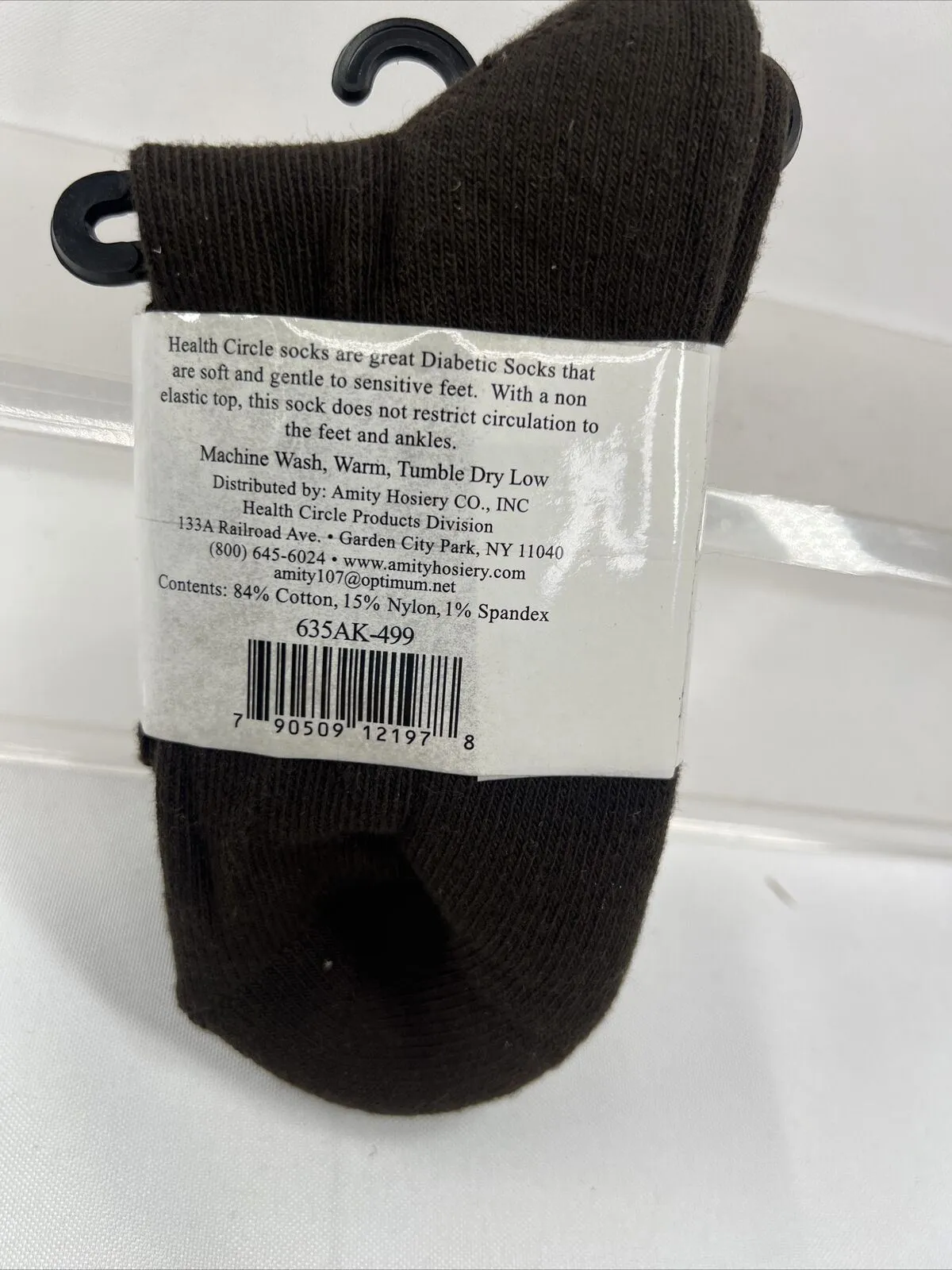 Brown  Men Health Circle Diabetic Socks No Bind Cushion Crew  9-11