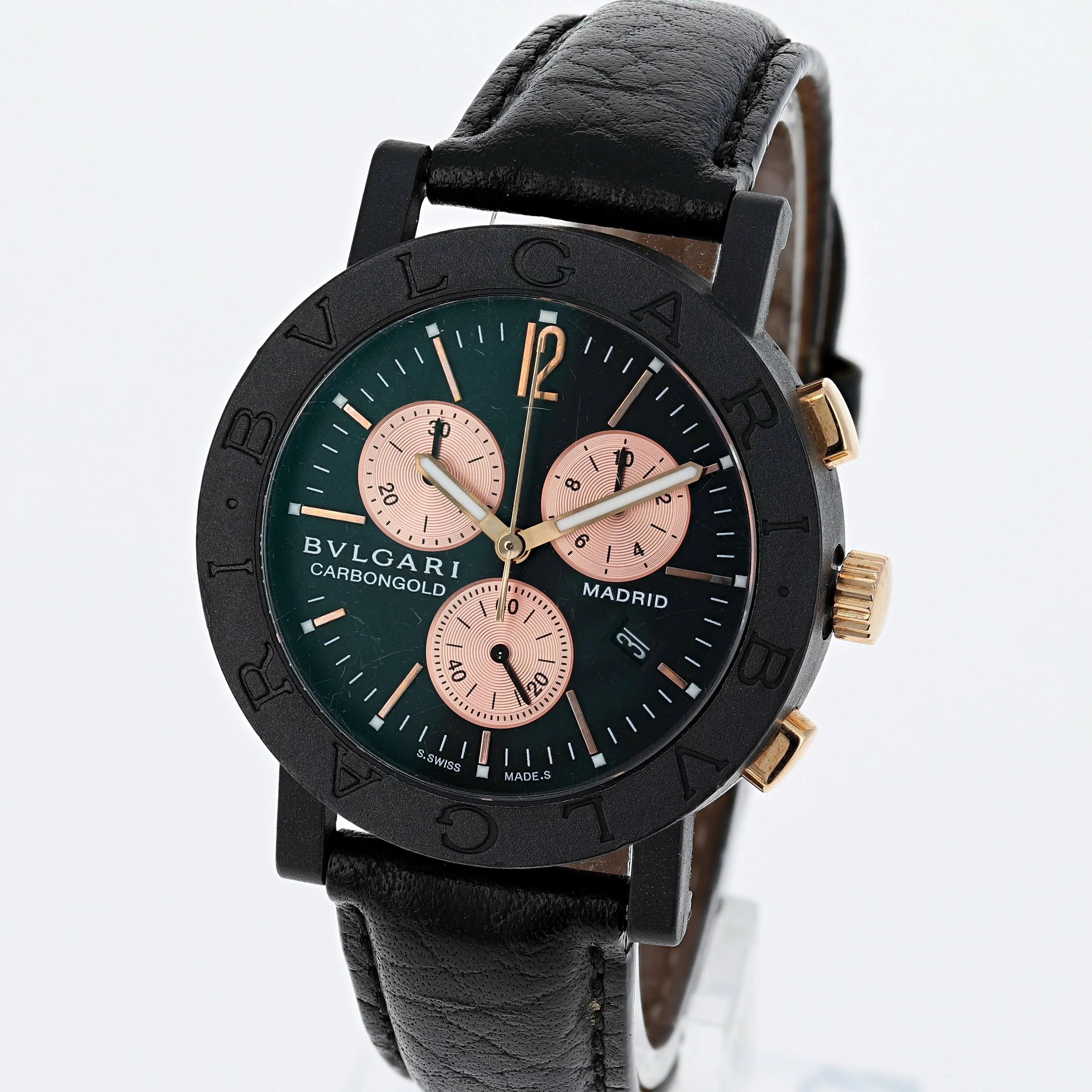 Bulgari Carbongold Madrid BB 38 CL CH Rose Gold & Carbon Bvlgari Quartz Chronograph 38 mm