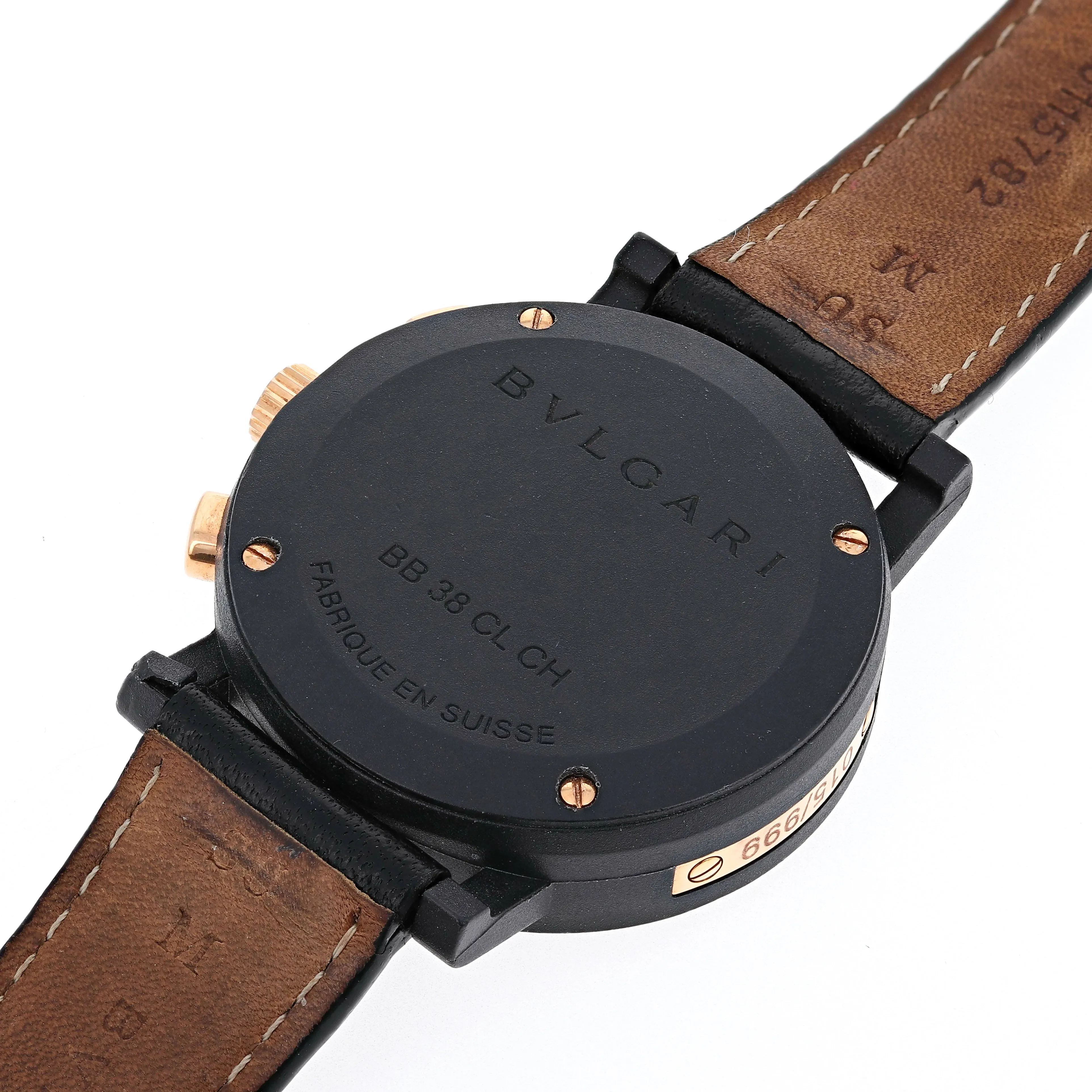 Bulgari Carbongold Madrid BB 38 CL CH Rose Gold & Carbon Bvlgari Quartz Chronograph 38 mm