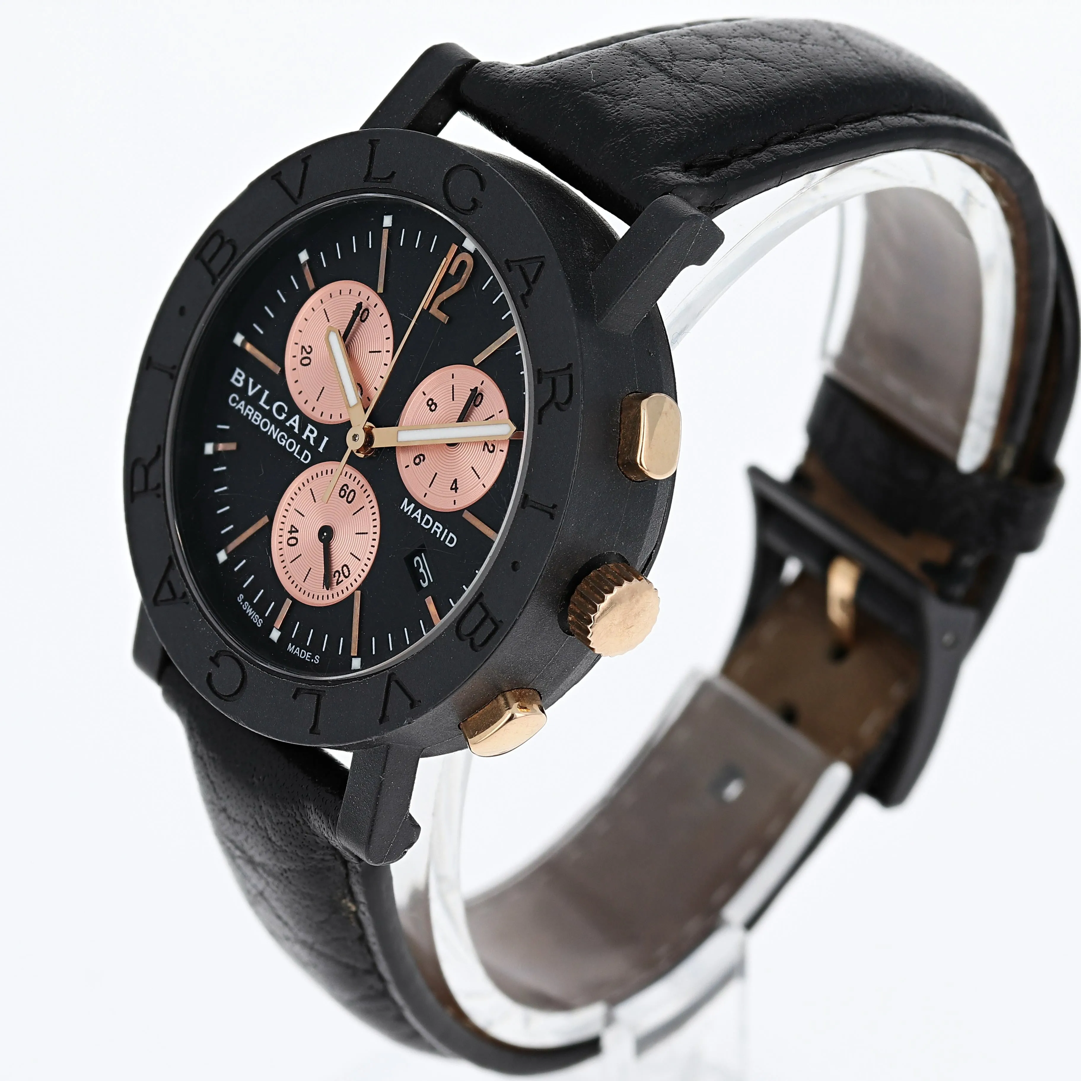 Bulgari Carbongold Madrid BB 38 CL CH Rose Gold & Carbon Bvlgari Quartz Chronograph 38 mm