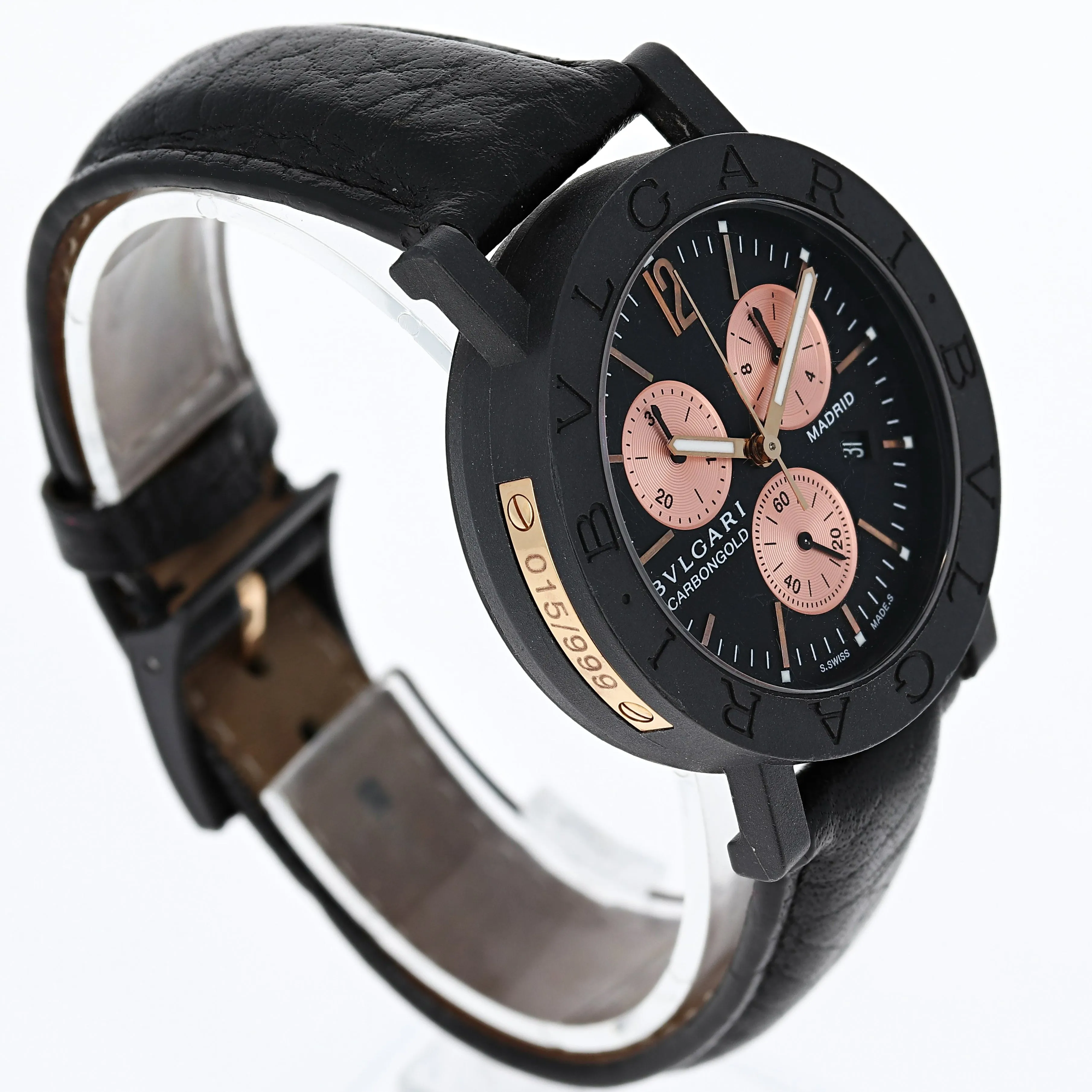 Bulgari Carbongold Madrid BB 38 CL CH Rose Gold & Carbon Bvlgari Quartz Chronograph 38 mm