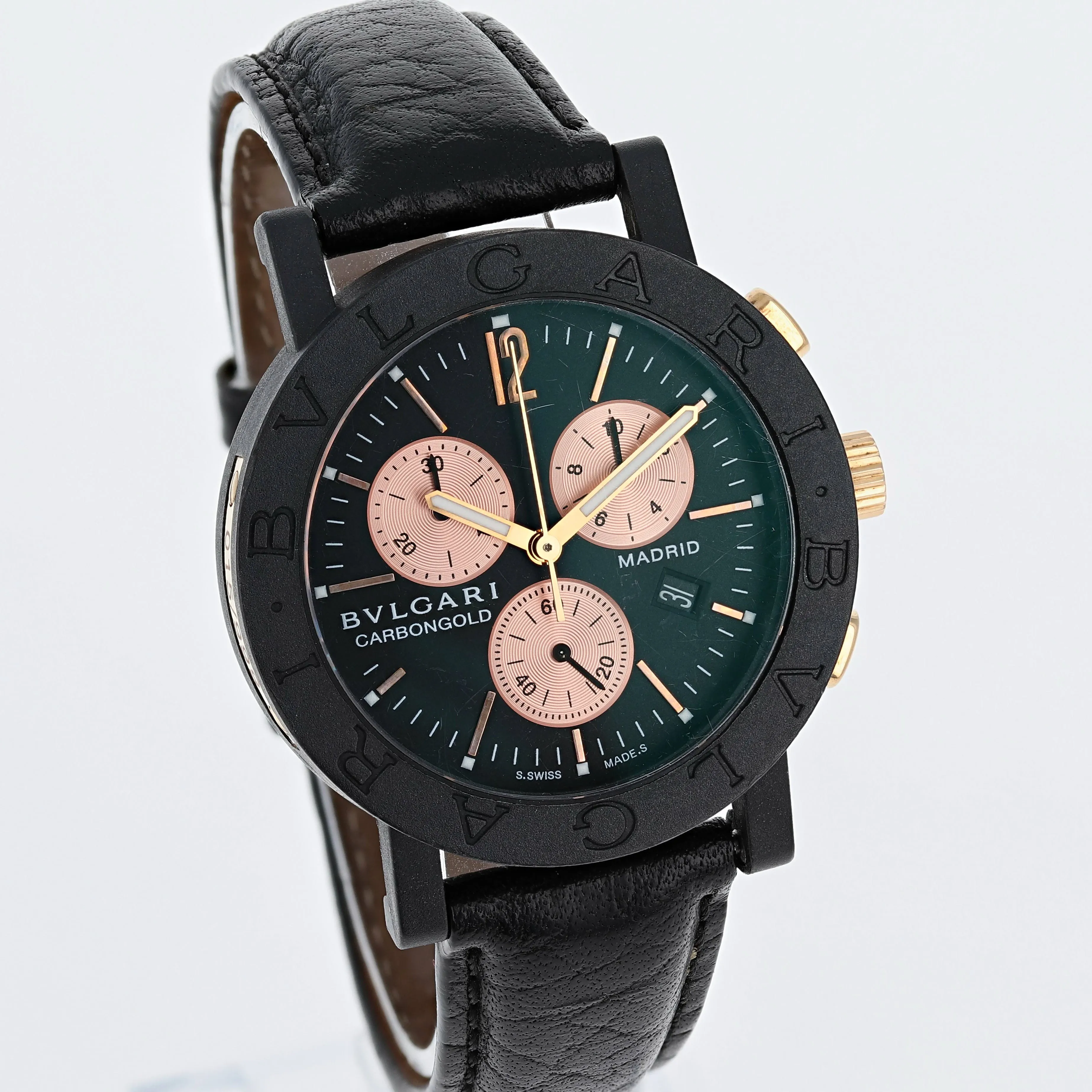 Bulgari Carbongold Madrid BB 38 CL CH Rose Gold & Carbon Bvlgari Quartz Chronograph 38 mm