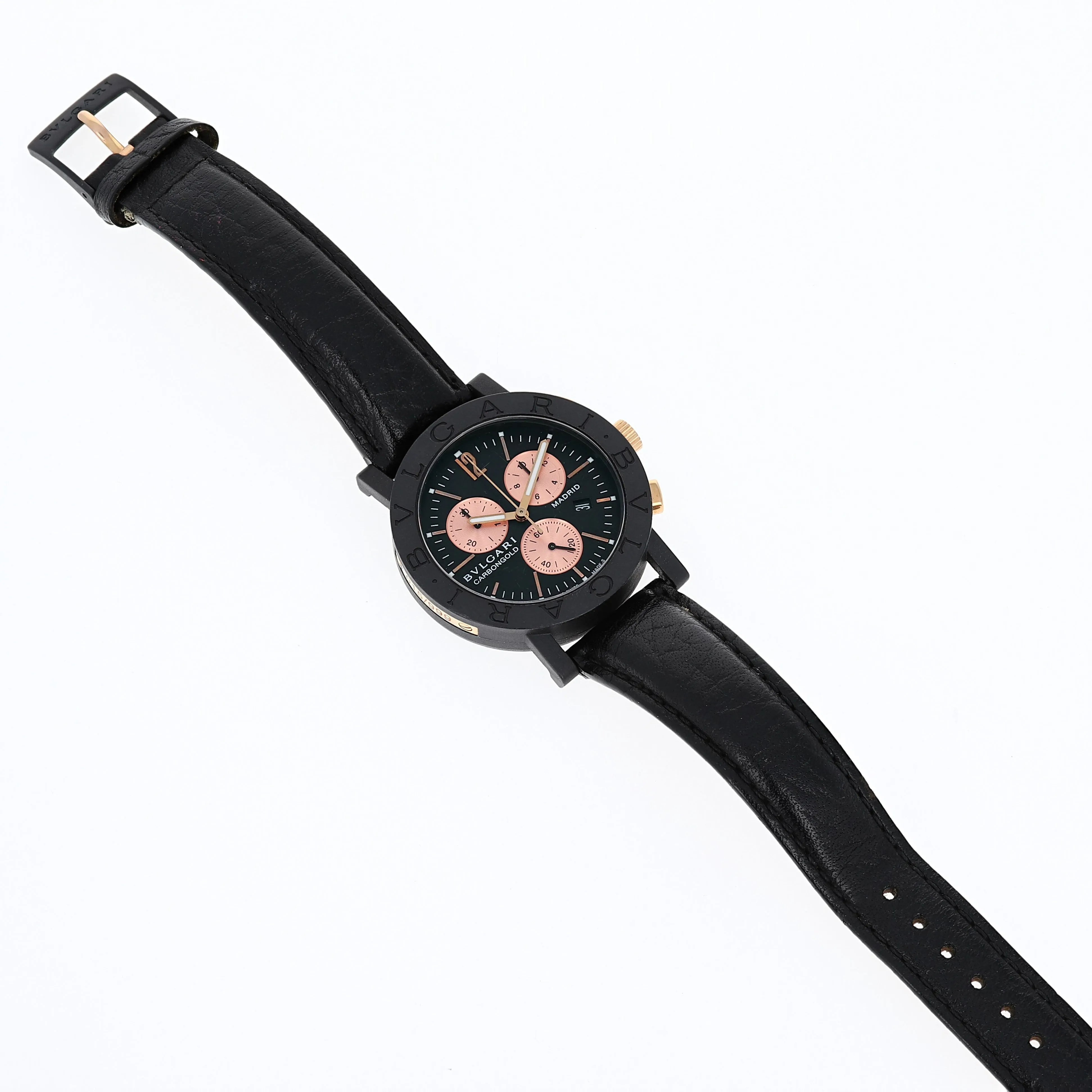 Bulgari Carbongold Madrid BB 38 CL CH Rose Gold & Carbon Bvlgari Quartz Chronograph 38 mm