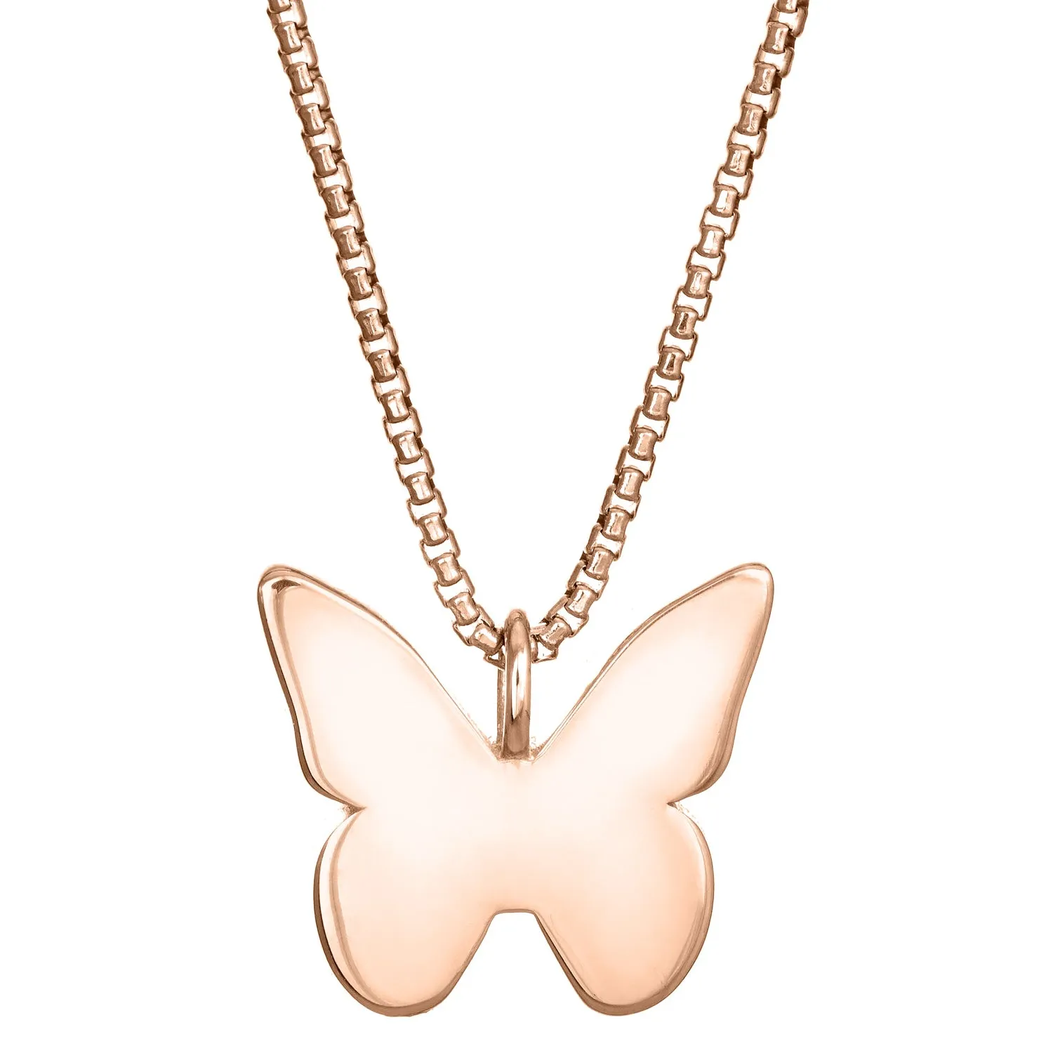 Butterfly Cremation Necklace in 14K Rose Gold