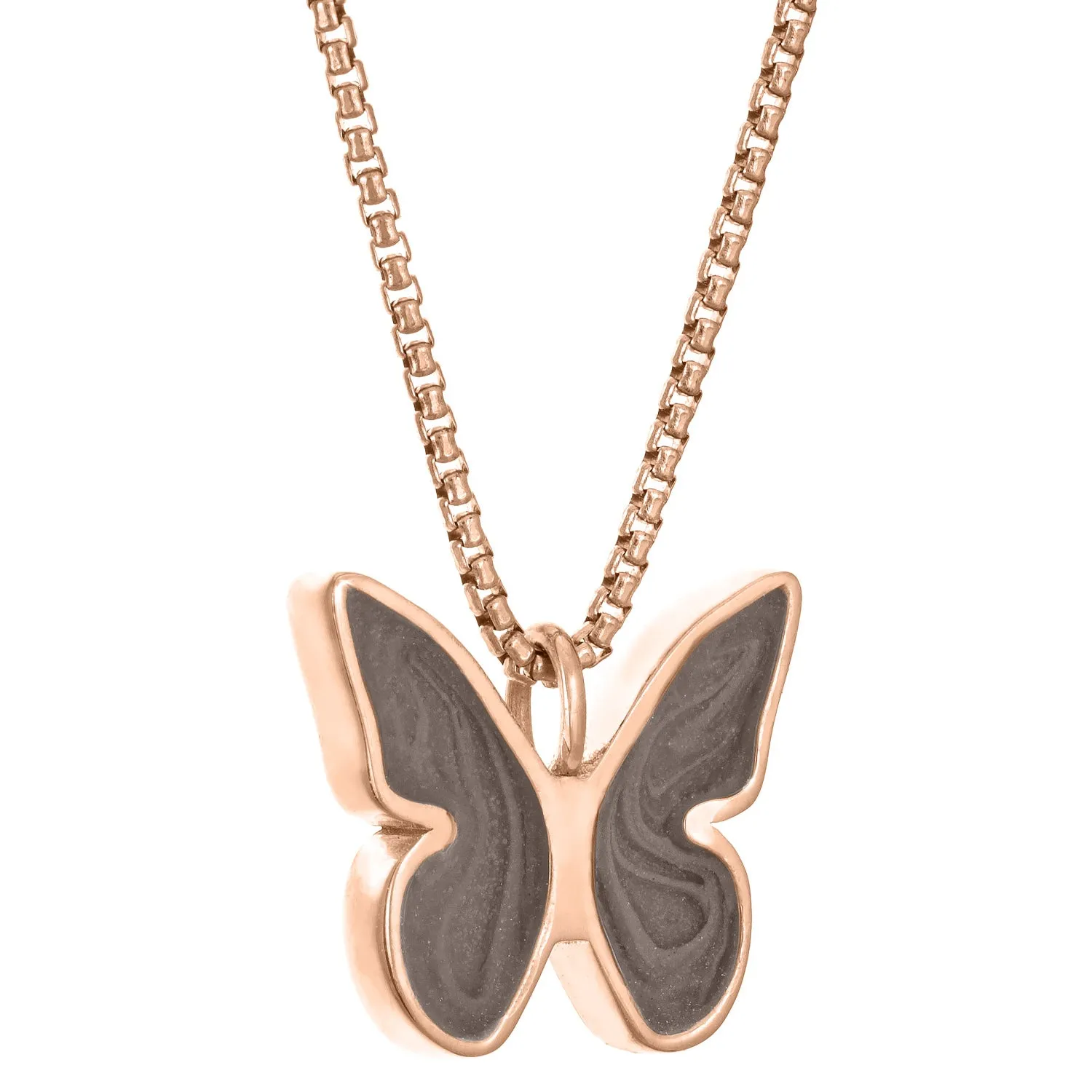 Butterfly Cremation Necklace in 14K Rose Gold