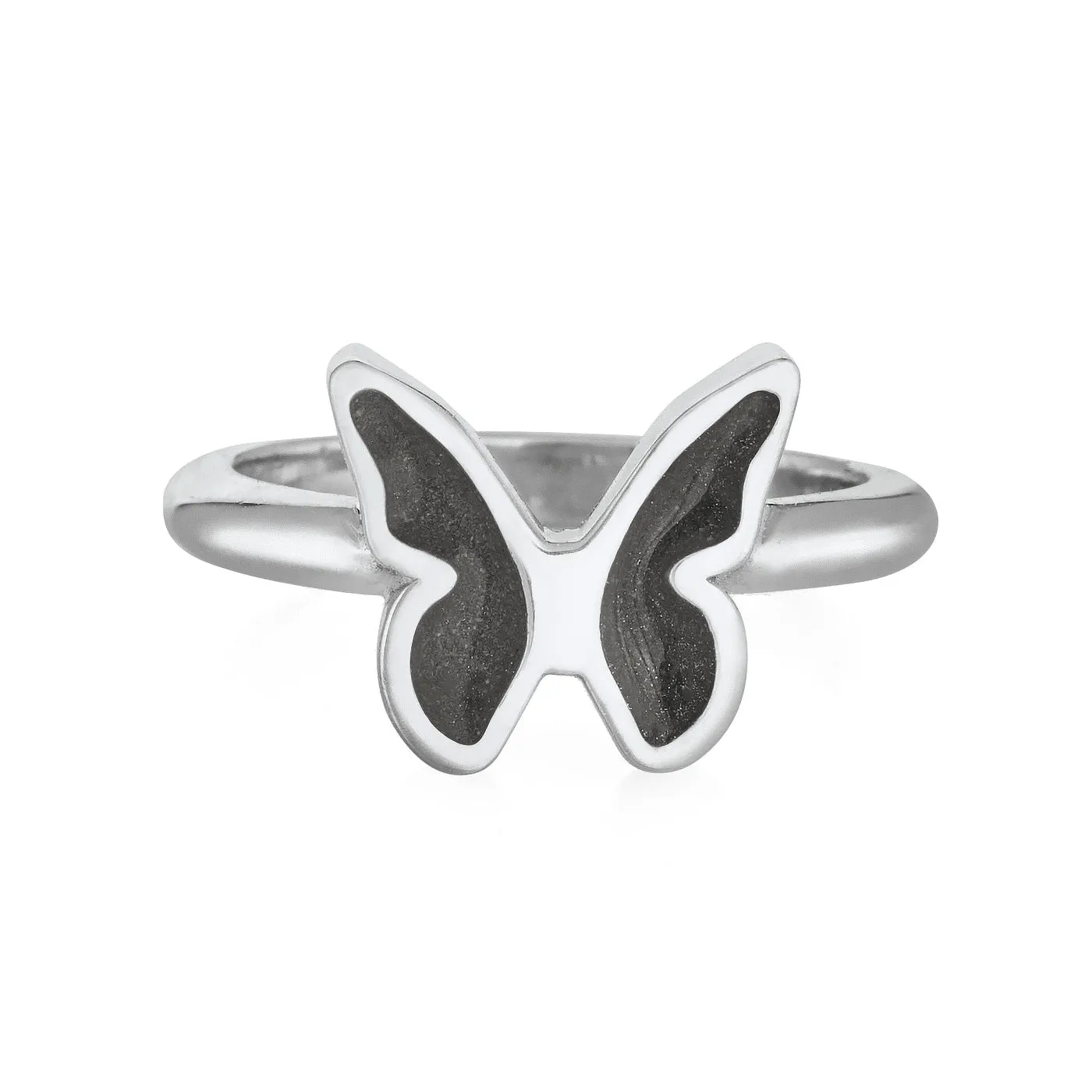 Butterfly Cremation Ring in 14K White Gold