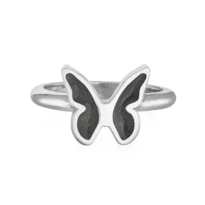 Butterfly Cremation Ring in 14K White Gold