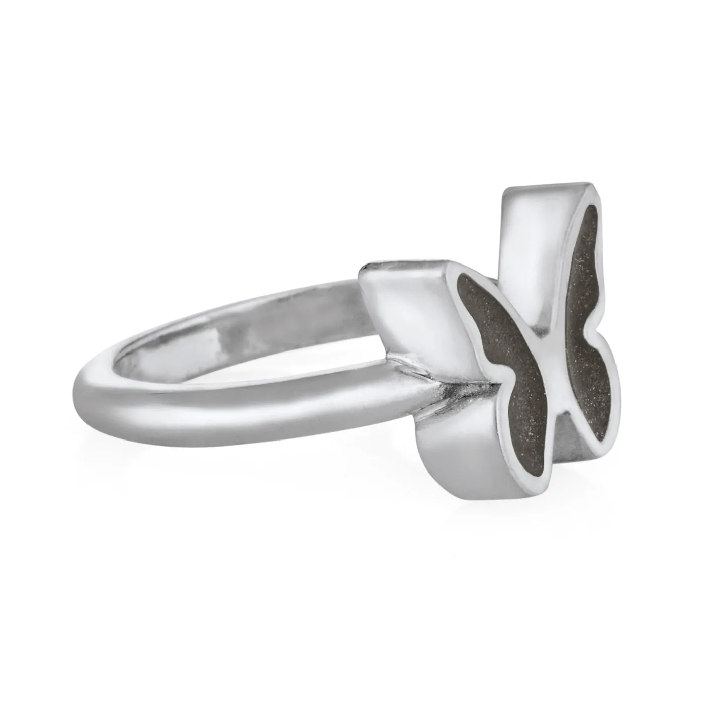 Butterfly Cremation Ring in 14K White Gold