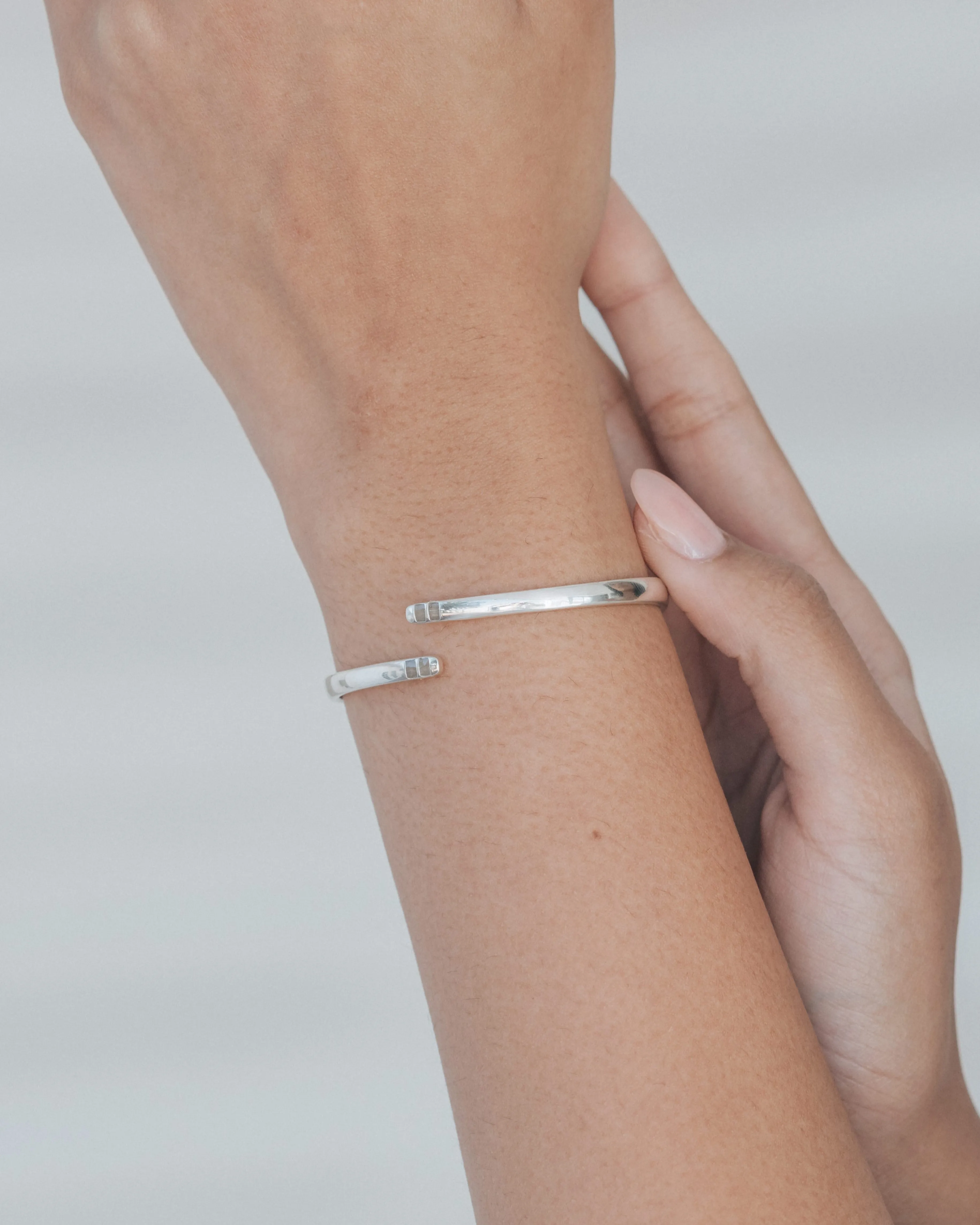 Bypass Hinged Cuff Cremation Bracelet in 14K Rose Gold