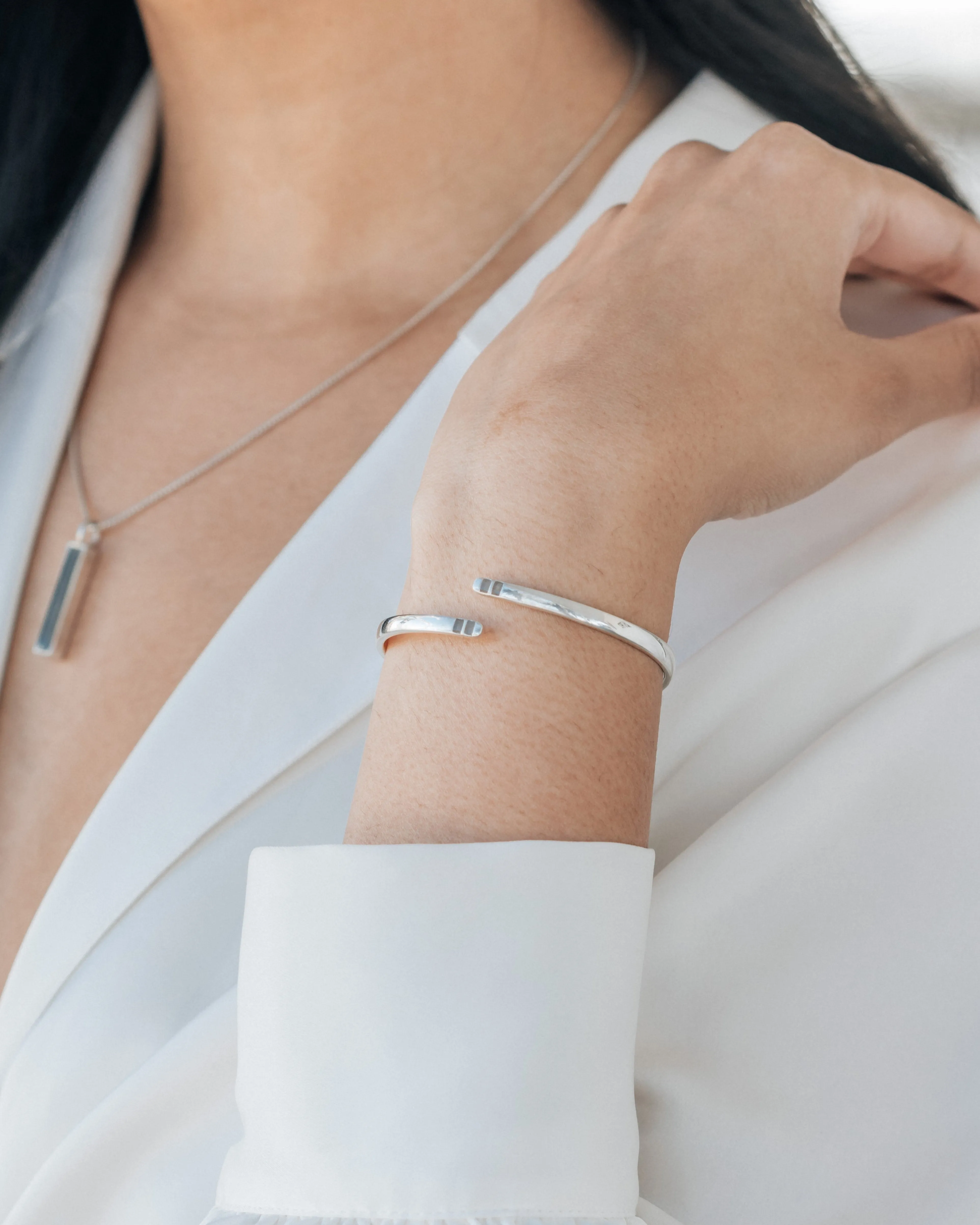 Bypass Hinged Cuff Cremation Bracelet in 14K Rose Gold