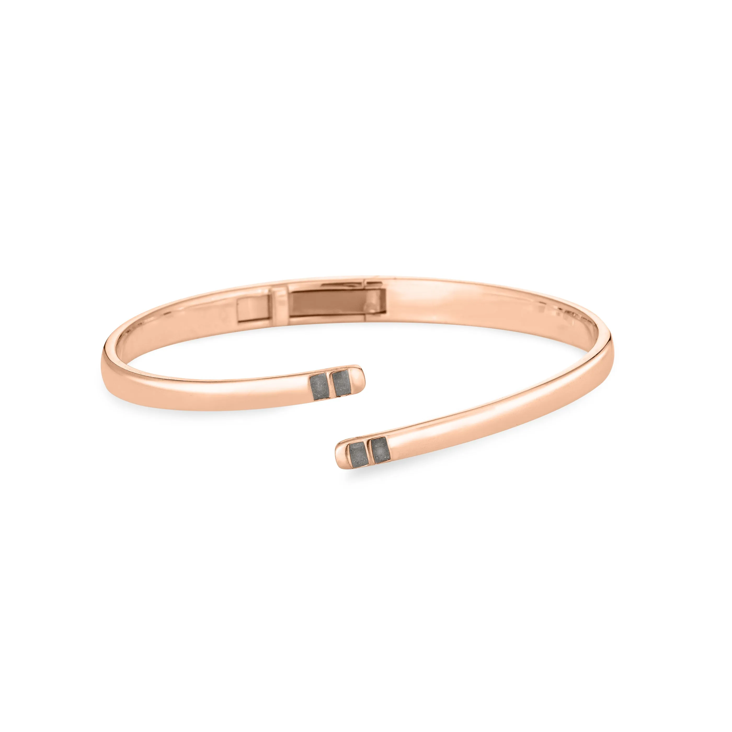 Bypass Hinged Cuff Cremation Bracelet in 14K Rose Gold