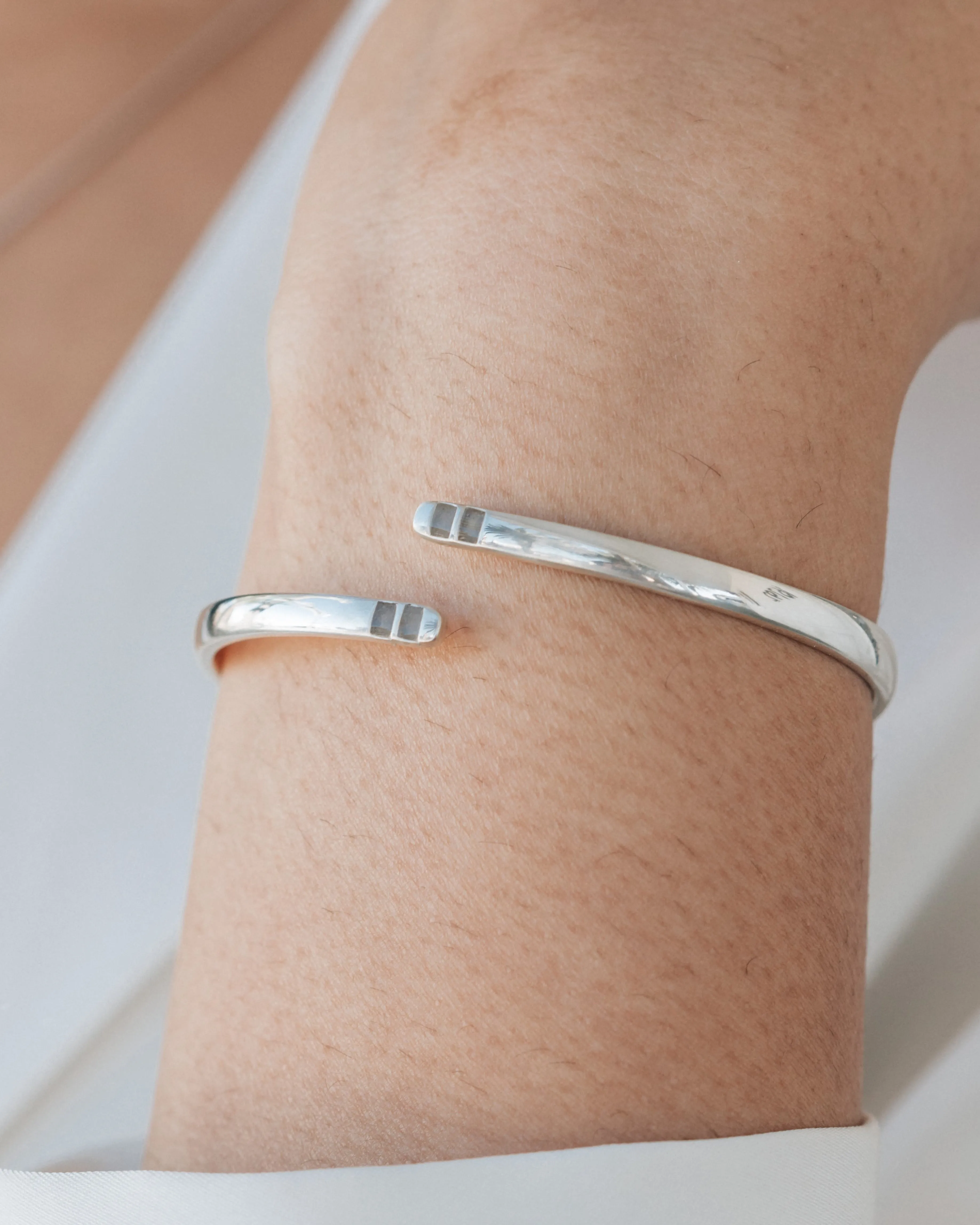 Bypass Hinged Cuff Cremation Bracelet in 14K Rose Gold