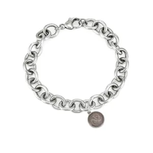 Cable Chain Bracelet with Various Cremation Charms in Sterling Silver