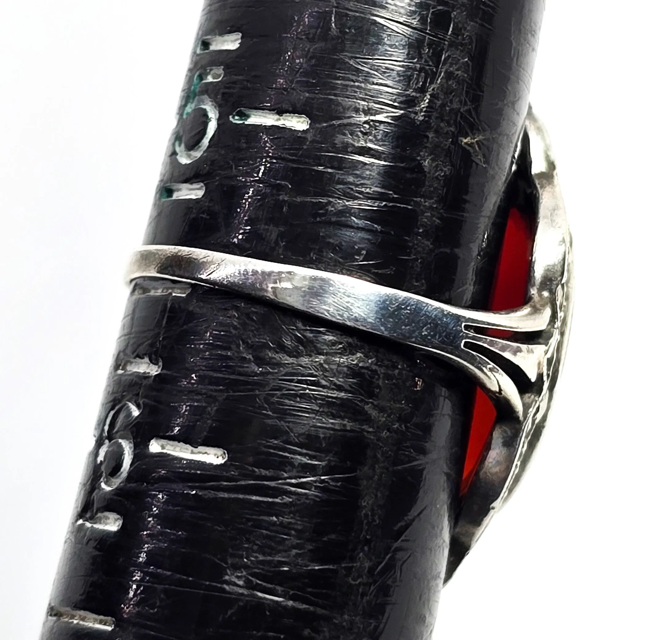Carnelian Art Deco marcasite antique sterling silver ring size 5.5