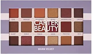 Carter Beauty 18 Shade Eyeshadow Palette | Long Lasting Eye Shadow Makeup | Shimmer & Matte Vibrant Colors (Warm Velvet)