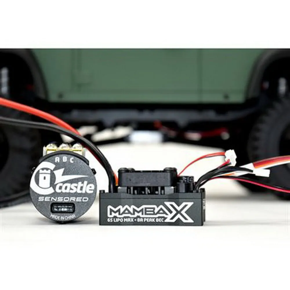 Castle Creations Mamba X Sensored 25.2V WP ESC and 1406-2850KV Sensored Crawler Combo