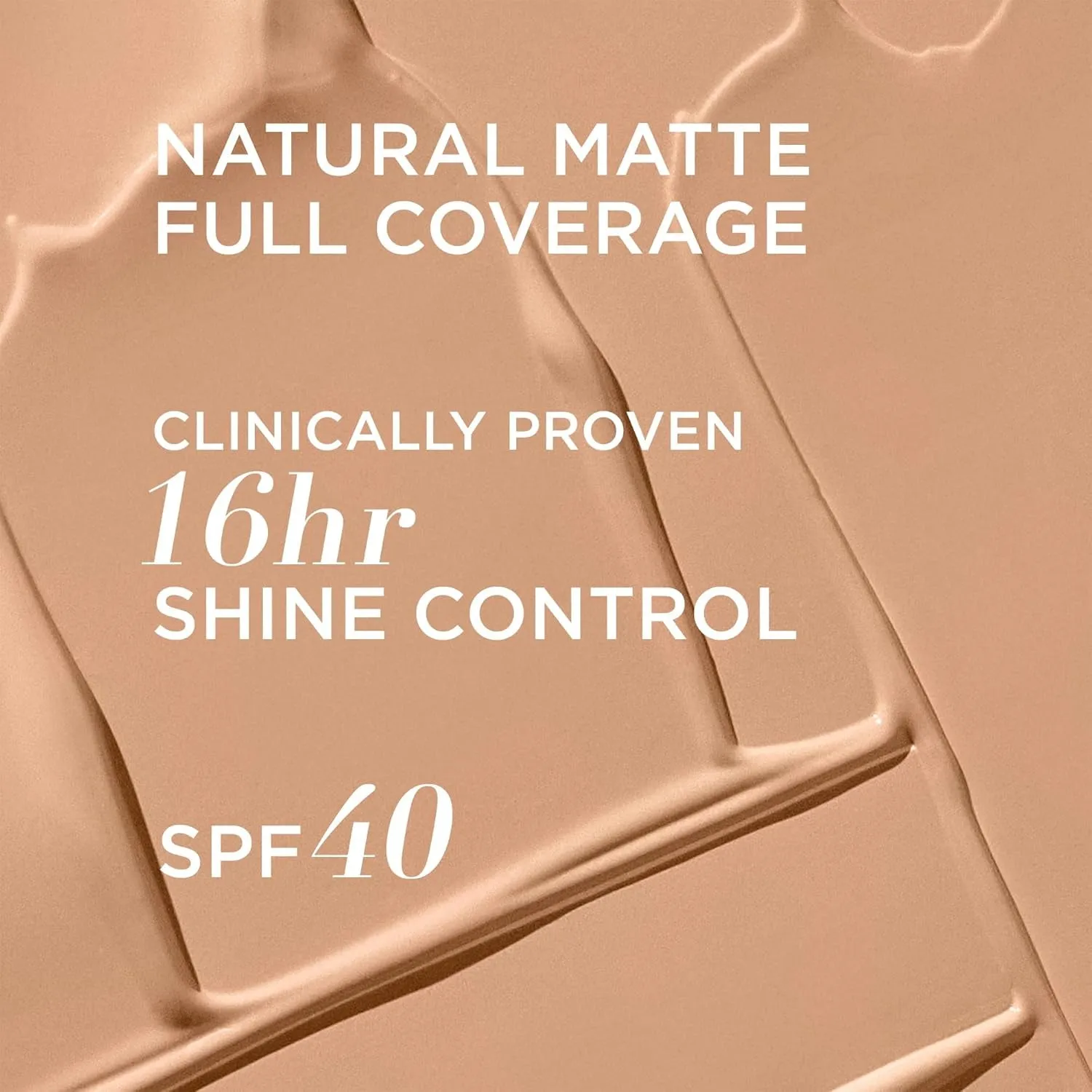 CC  Cream Natural Matte Foundation with SPF 40 - Shine-Reducing & Long-Wear Full Coverage Foundation for Oily Skin - with Hyaluronic Acid - Fragrance Free & Non-Comedogenic - 1.08 Fl Oz