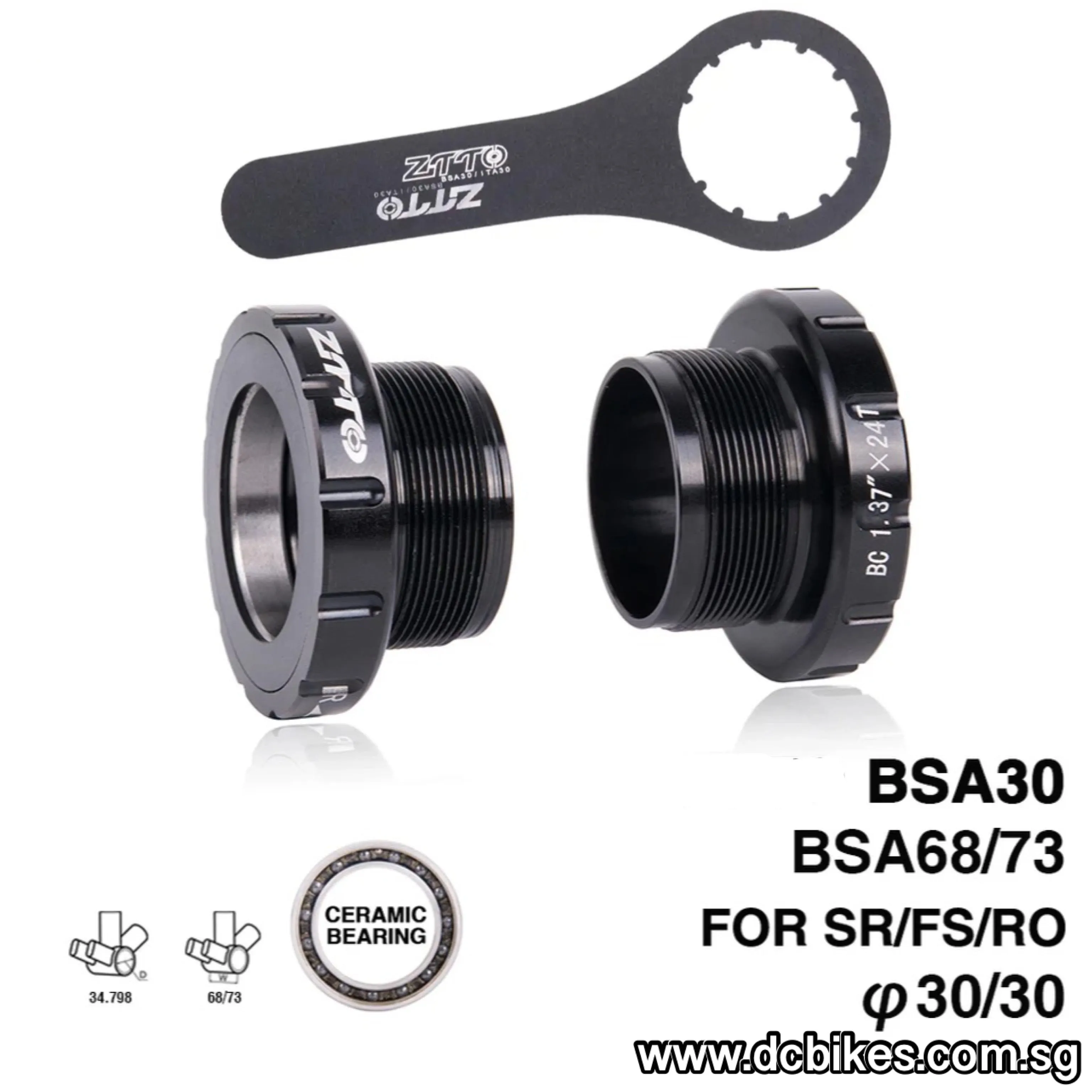 Ceramic 30mm BSA30 68/73mm Threaded Bottom Bracket BB|Tool