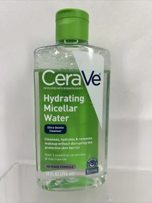 Cerave Hydrating Micellar Water Ultra Gentle Cleanser  Purify No Rinse  10oz