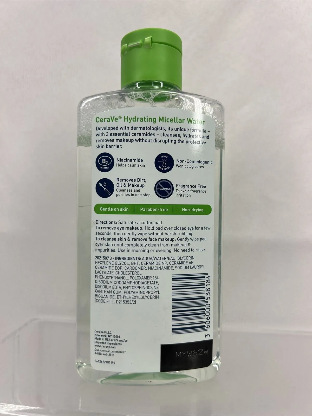 Cerave Hydrating Micellar Water Ultra Gentle Cleanser  Purify No Rinse  10oz