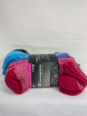 Champion Elite 8-Pairs Women's No Show Socks w/Vapor Technology Size 5-10 Low