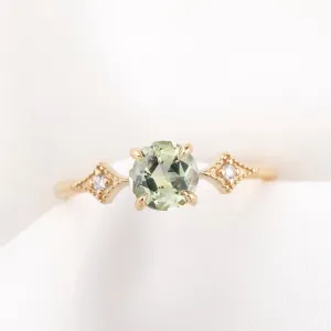 Charlene Ring 0.91ct Mint Green Montana Sapphire, 14k Yellow Gold (One of a kind)