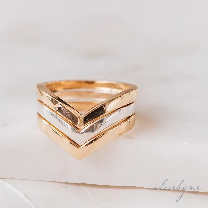 Chevron Cremation Ring in 14K Rose Gold