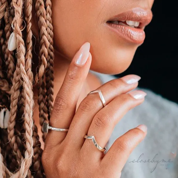 Chevron Cremation Ring in 14K Rose Gold