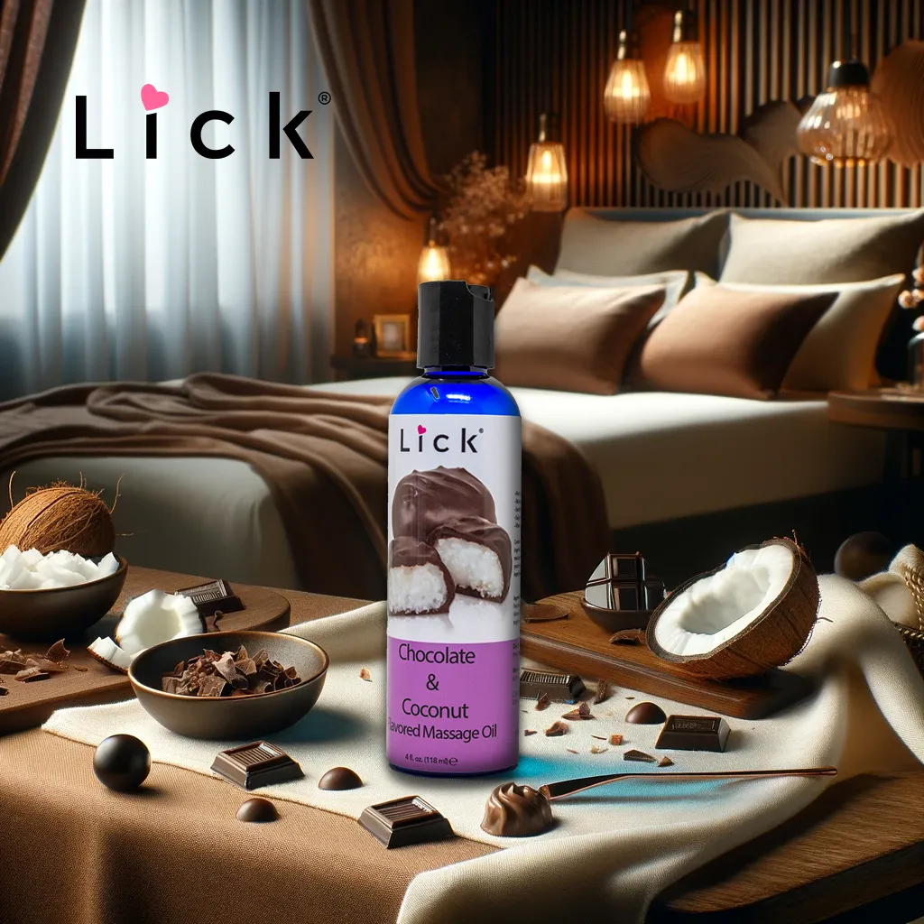 Chocolate and Coconut Flavored Massage Oil