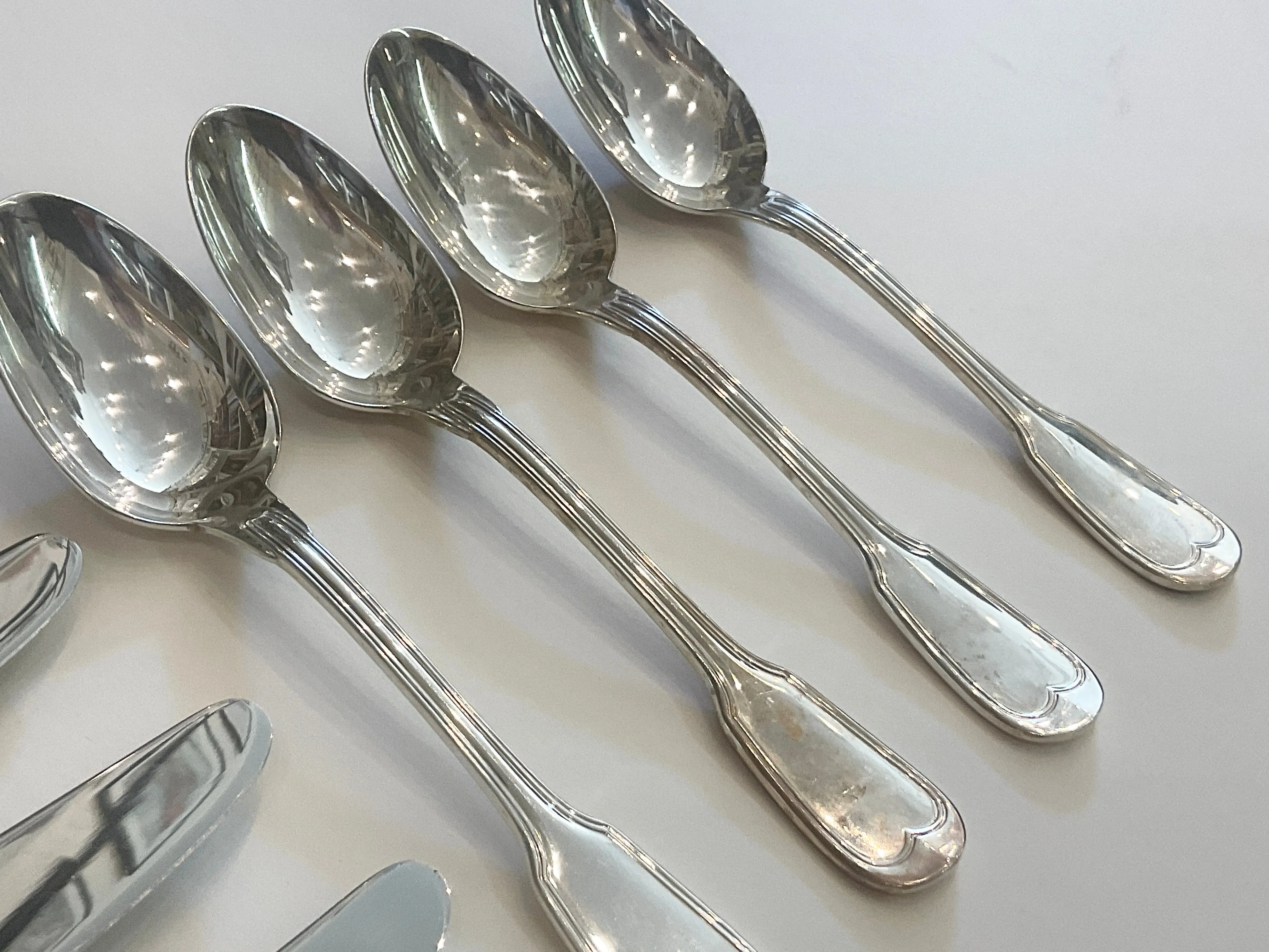 CHRISTOFLE OF FRANCE CHINON STERLING SILVER SET of 20 pcs.