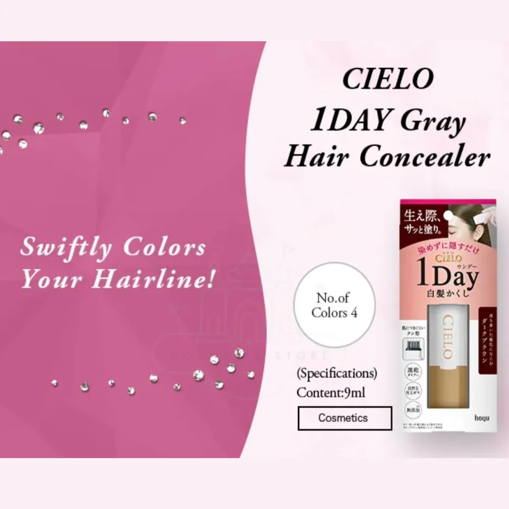 CIELO 1-Day Gray Hair Concealer Hair Color Comb -#Light Brown 9ml
