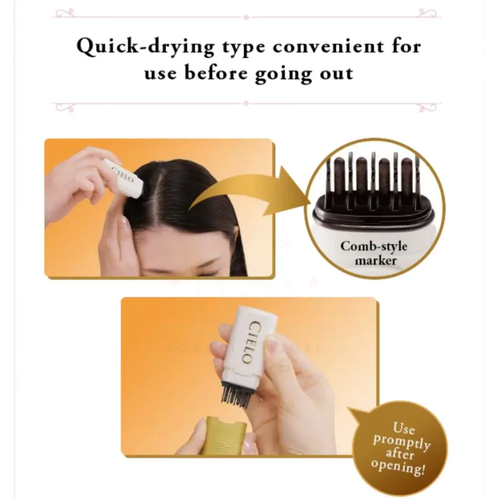 CIELO 1-Day Gray Hair Concealer Hair Color Comb -#Light Brown 9ml