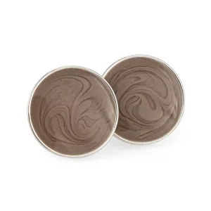 Circle Cremation Cufflinks in Sterling Silver