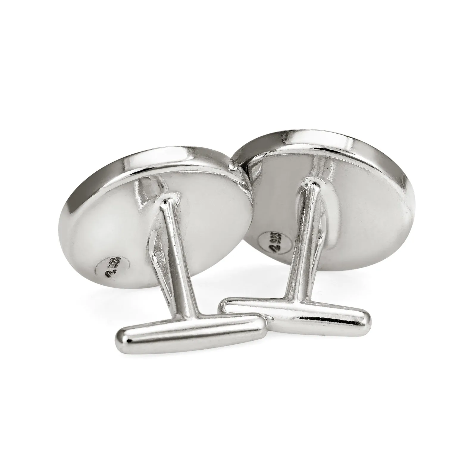 Circle Cremation Cufflinks in Sterling Silver