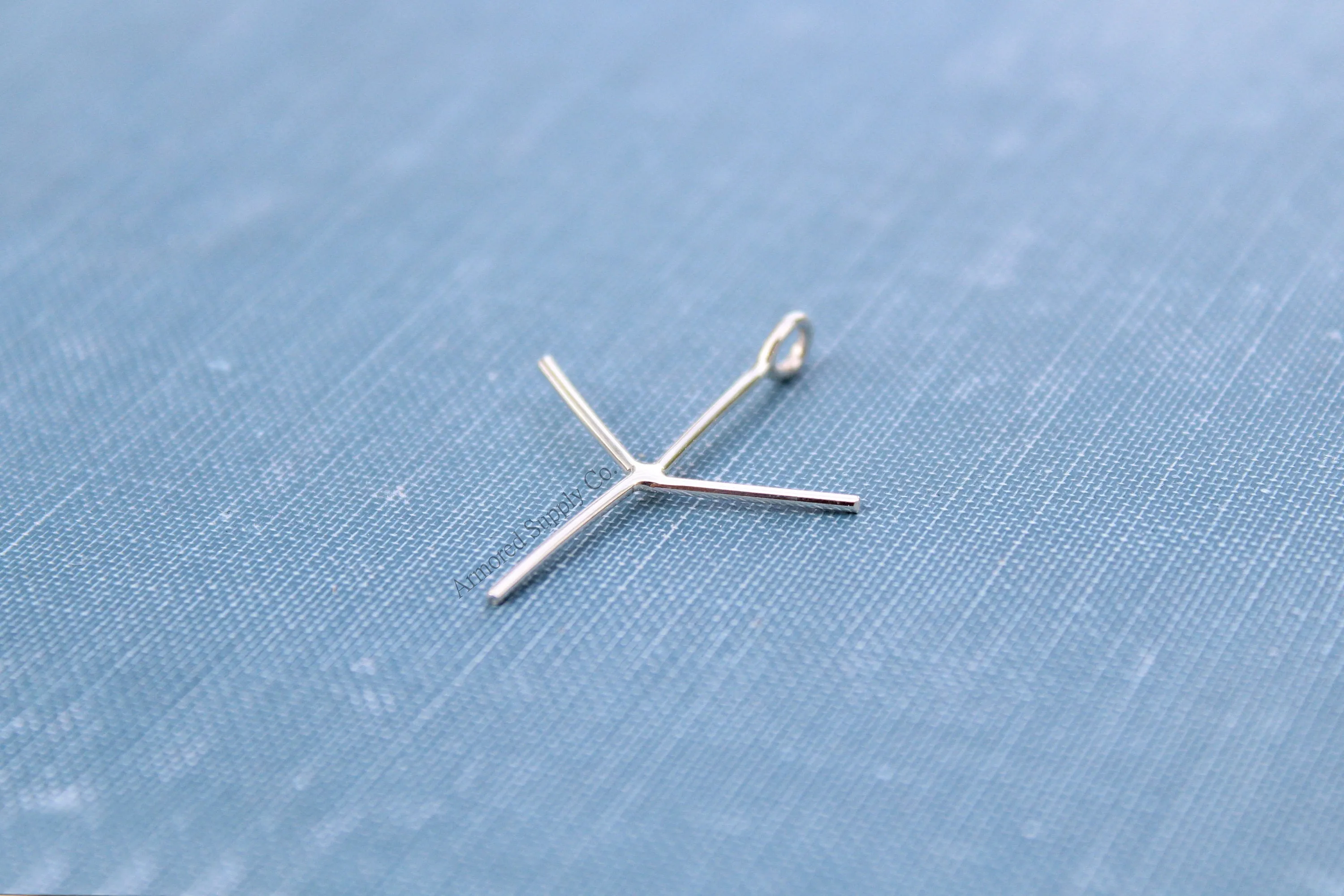 Claw 3 Prong Raw Stone Pendant Blank Silver