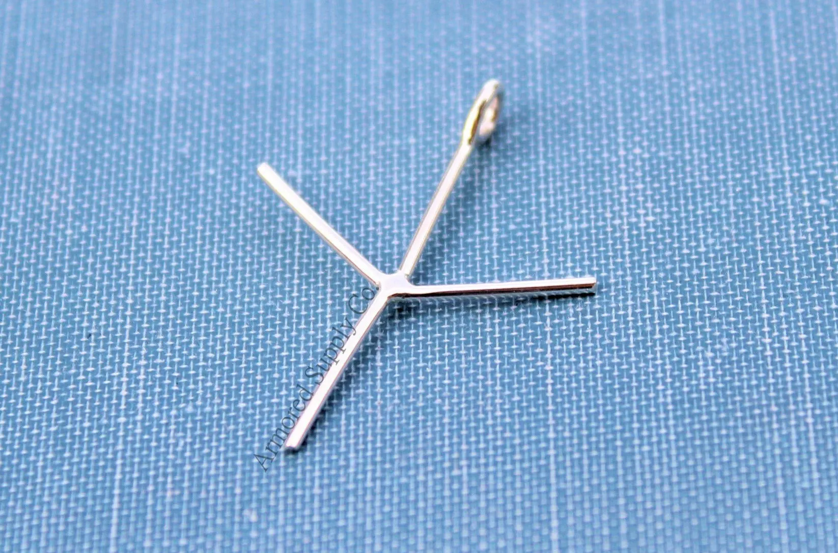 Claw 3 Prong Raw Stone Pendant Blank Silver