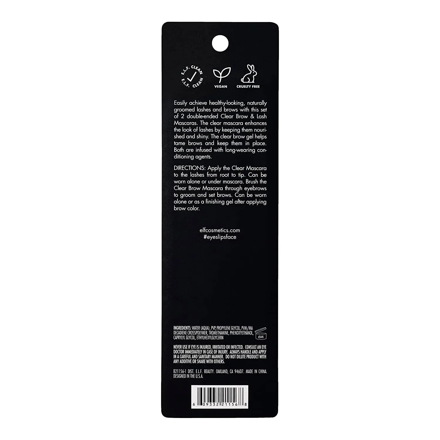 Clear Lash & Brow Mascara 2-Pack, Conditioning Clear Brow & Lash Gel for Grooming, Defining & Separating, Long-Lasting, Vegan & Cruelty-Free